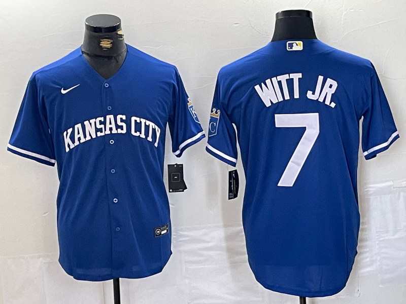 Men's Kansas City Royals Bobby Witt Jr. #7 Royal Alternate Cooperstown Collection Jersey